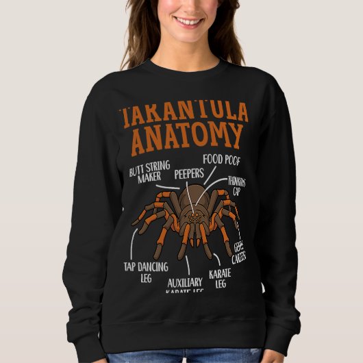 Tarantula Anatomy Arachnid Insect Spider Whisperer Trui (Voorkant)