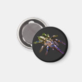 Tarantula blauw/rood/oranje/zwarte spin magneet (Voorkant / Achterkant)