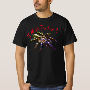Tarantula blauw/rood/oranje/zwarte spin t-shirt