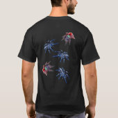 Tarantula blauw/rood/oranje/zwarte tarantula spin t-shirt (Achterkant)