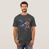 Tarantula blue/red/oranje/zwarte tarantula spin T T-shirt (Voorkant volledig)