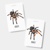 Tarantula cartoon illustratie badge (Voor- en achterkant)