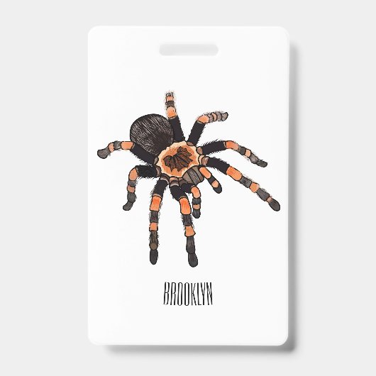 Tarantula cartoon illustratie badge (Voorzijde)