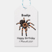 Tarantula cartoon illustratie cadeaulabel (Achterkant)