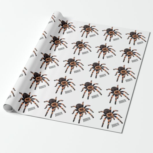Tarantula cartoon illustratie cadeaupapier (Uitgerold)