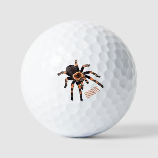 Tarantula cartoon illustratie golfballen (Voorkant)