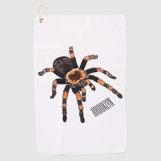 Tarantula cartoon illustratie golfhanddoek (Voorkant)