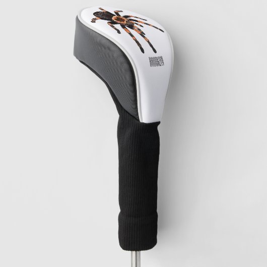 Tarantula cartoon illustratie golfheadcover (Schuin)