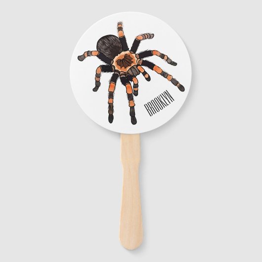 Tarantula cartoon illustratie handwaaier (Voorkant)