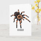 Tarantula cartoon illustratie kaart (Gele Bloem)