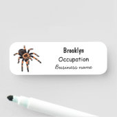 Tarantula cartoon illustratie naamplaatje (In situ)