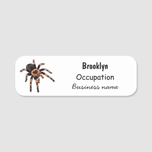 Tarantula cartoon illustratie naamplaatje (Voorkant)