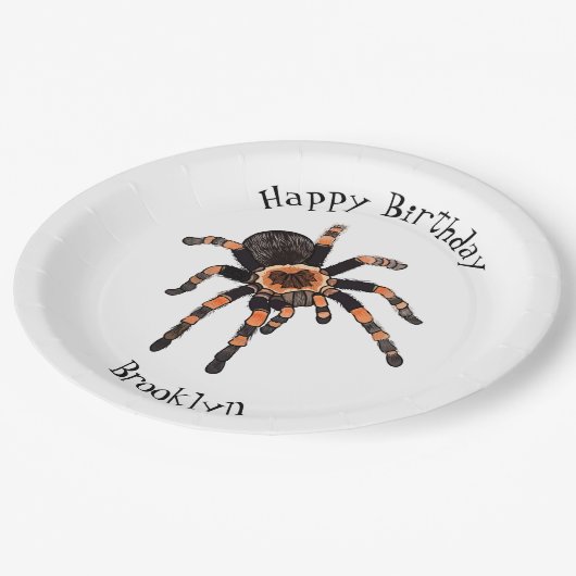 Tarantula cartoon illustratie papieren bordje (Gekanteld)