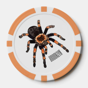 Tarantula cartoon illustratie poker chips