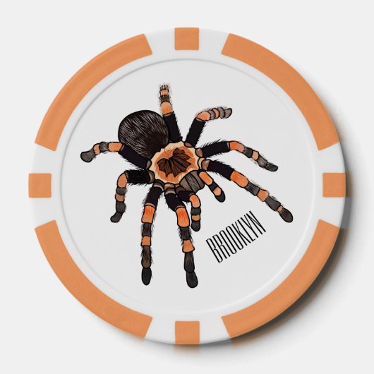 Tarantula cartoon illustratie poker chips (Voorkant)