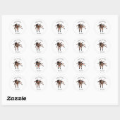 Tarantula cartoon illustratie ronde sticker (Vel)
