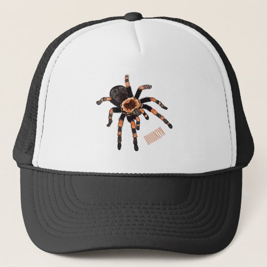 Tarantula cartoon illustratie trucker pet (Voorkant)