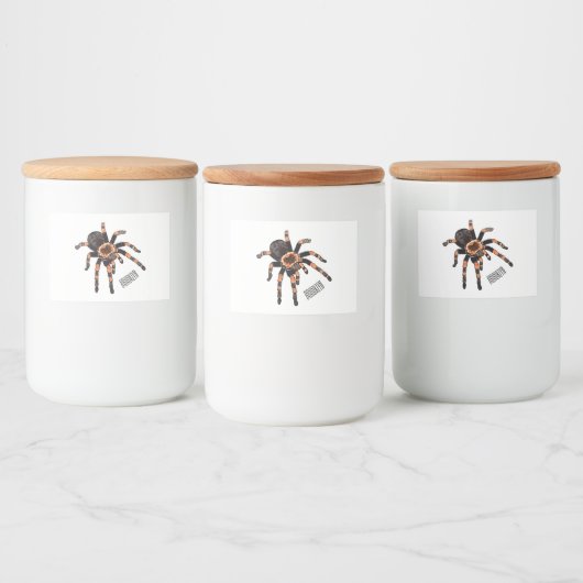 Tarantula cartoon illustratie voedselcontainer etiket (Flessen)