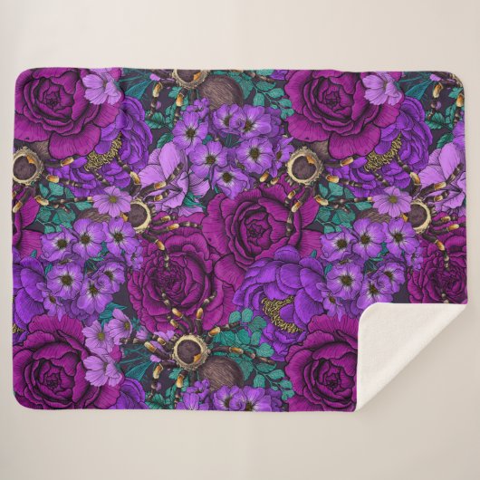 Tarantula garden 3 sherpa deken (Voorkant (horizontaal))