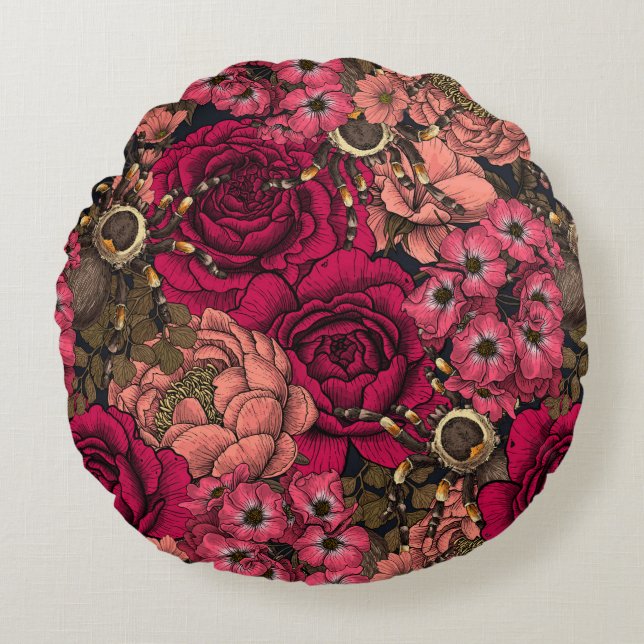 Tarantula garden 4 rond kussen (Voorkant)