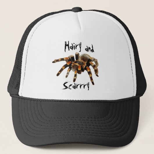 Tarantula, harig en eng, spin trucker pet (Voorkant)