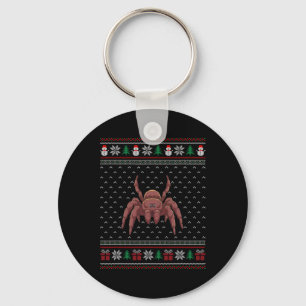 Tarantula met kerstmannenhoed lelijke Kerst Tarant Sleutelhanger