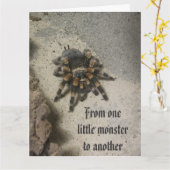 Tarantula Monster BIG Birthday Card Kaart (Gele Bloem)