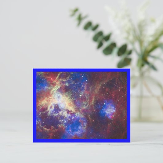 Tarantula Nebula Blue Border Briefkaart (Staand voorkant)