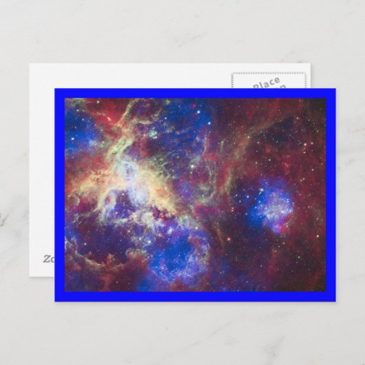 Tarantula Nebula Blue Border Briefkaart (Voorkant / Achterkant)