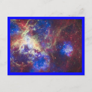 Tarantula Nebula Blue Border Briefkaart