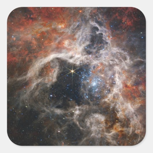 Tarantula Nebula James Webb telescope nasa sterren Vierkante Sticker (Voorkant)