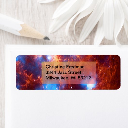 Tarantula Nebula Space Galaxy Blue Brown Adres Etiket (Insitu)