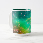 Tarantula Nebula Star Cluster Galaxy Afbeelding Tweekleurige Koffiemok (Voorkant links)