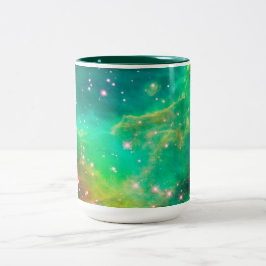 Tarantula Nebula Star Cluster Galaxy Afbeelding Tweekleurige Koffiemok (Center)
