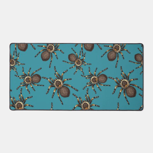 Tarantula op blauw bureaumat (Voorkant)