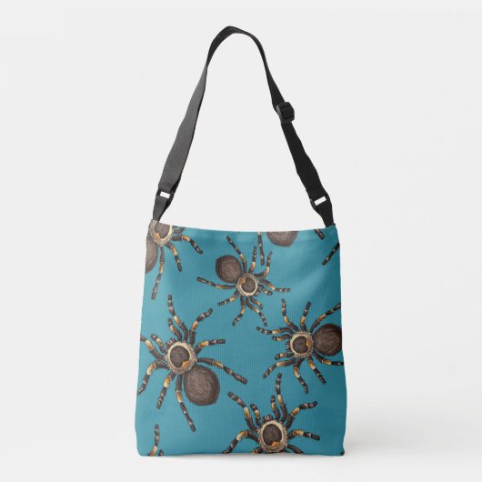 Tarantula op blauw crossbody tas (Achterkant)
