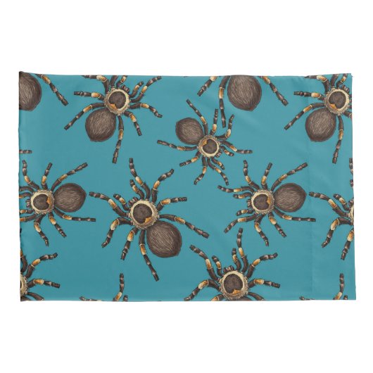 Tarantula op blauw kussensloop (Achterkant-Rechts)