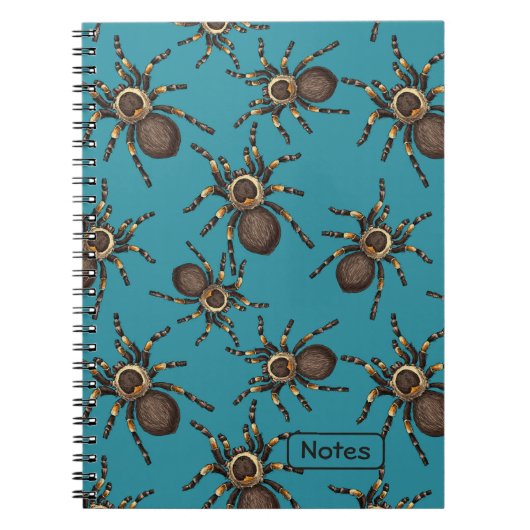 Tarantula op blauw notitieboek (Voorkant)
