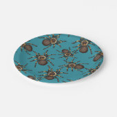 Tarantula op blauw papieren bordje (Gekanteld)