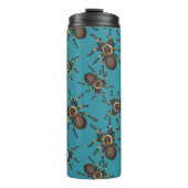 Tarantula op blauw thermosbeker (Voorkant)