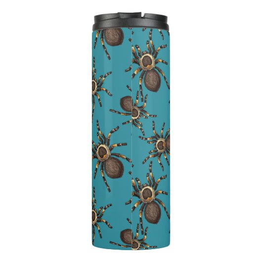 Tarantula op blauw thermosbeker (Achterkant)