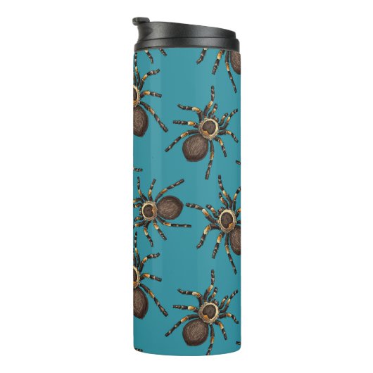 Tarantula op blauw thermosbeker (Geroteerd rechts)