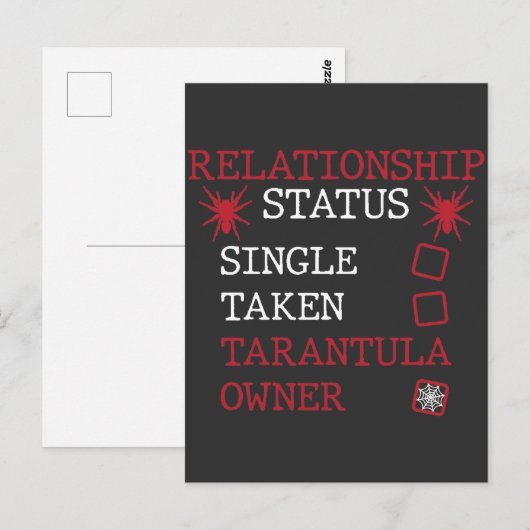 Tarantula Relatie, eigenaar van spin Briefkaart (Voorkant / Achterkant)