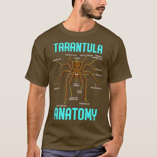 Tarantula Spider Anatomy - Funny Spider Diagram T-shirt (Voorkant)