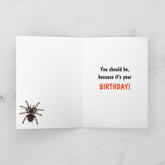 Tarantula Verjaardag Kaart (Binnen)