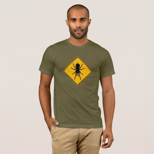 Tarantula verkeersbord T-shirt (Voorkant volledig)