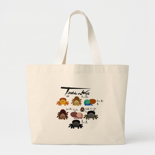 Tarantula's van de Wereld Cute Informatief Kawaii Grote Tote Bag (Voorkant)