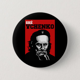 Taras Shevchenko She Vchenko Oekraine T-shirt Oekr Ronde Button 5,7 Cm