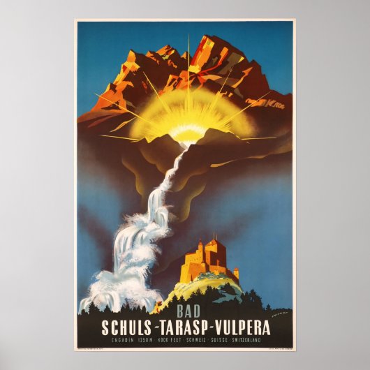 Tarasp,Zwitserland,Reisposter Poster (Voorkant)