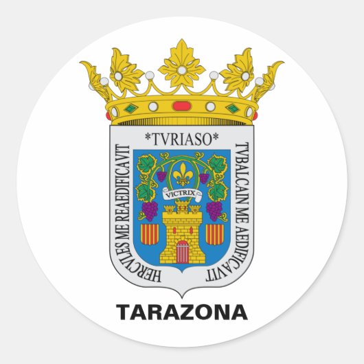 Tarazona (Aragón, Spanje), wapenschild Ronde Sticker (Voorkant)